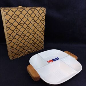 اردو خوری سرامیکی 4 تیکه دسته چوبی متوسط کد 220