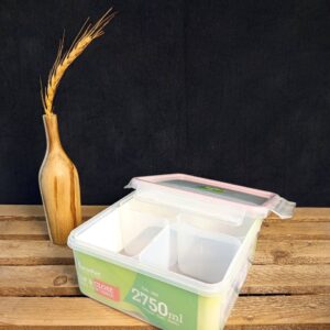 ظرف فریزری مربع چهارخانه 2750 میلی لیتر کد 3484-5